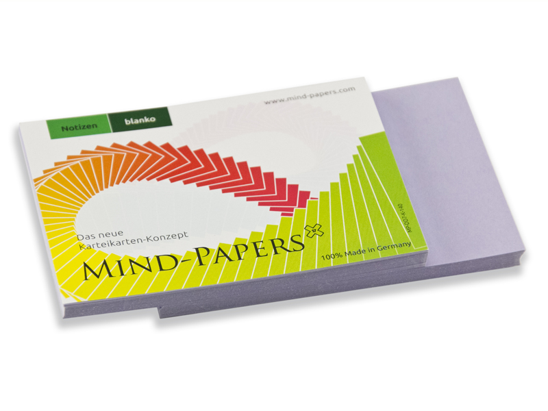DIN A7 Mind-Papers Nachfüllpack, 100 Karteikarten, Farbe: flieder