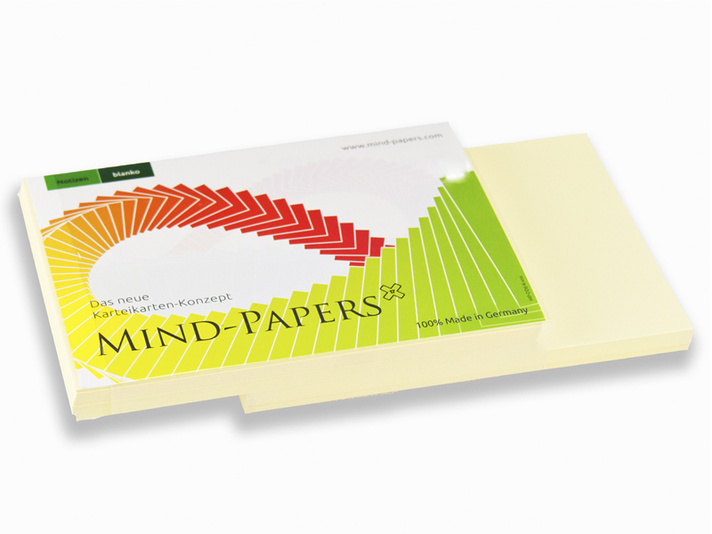 DIN A7 Mind-Papers Nachfüllpack, 100 Karteikarten, Farbe: gelb