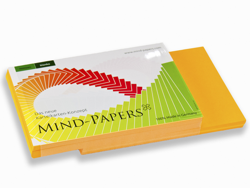 DIN A6 Mind-Papers Nachfüllpack, 100 Karteikarten, Farbe: orange