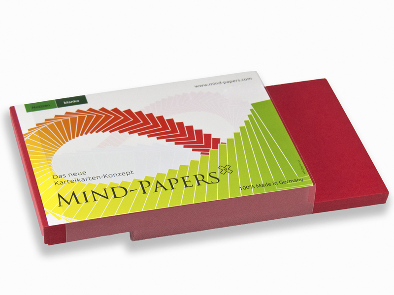 DIN A6 Mind-Papers Nachfüllpack, 100 Karteikarten, Farbe: rot
