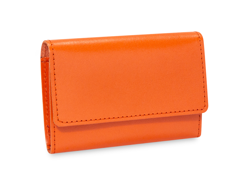 Card Holder smooth leather orange