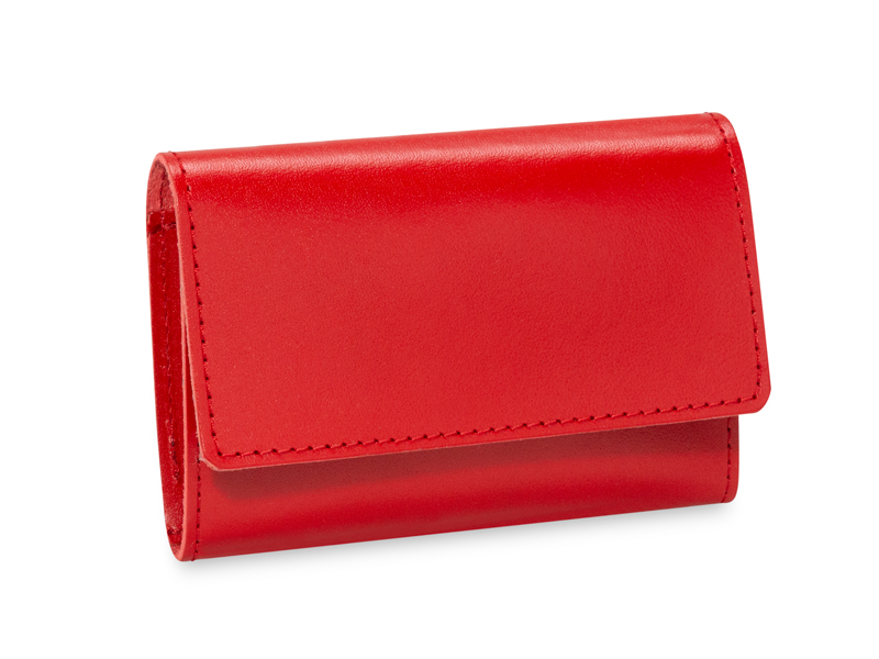 Card Holder smooth leather red