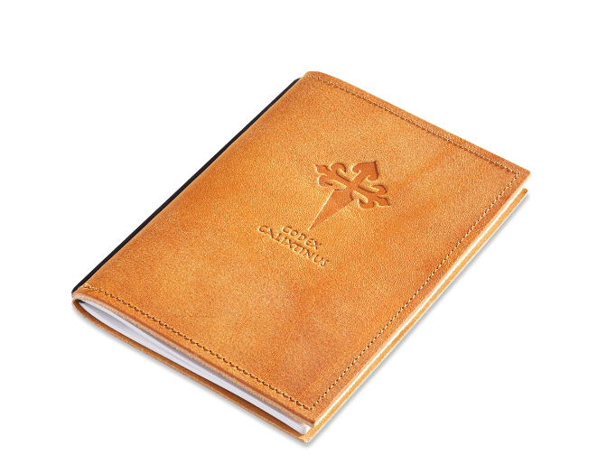 A6 1er leather nature cognac Pilgrim´s diary, 1 inlay (L10)