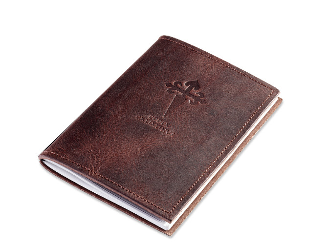 A6 1er leather nature chestnut Pilgrim´s diary, 1 inlay (L30)