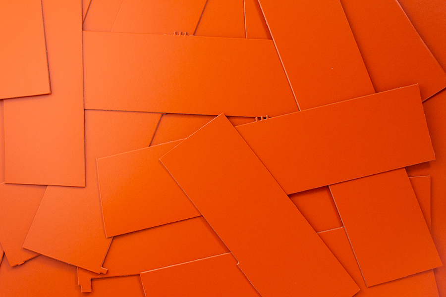 Lefa scraps - regenerated leather orange