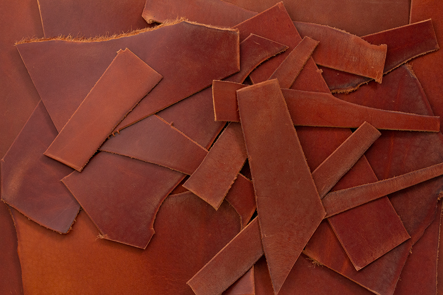 Leather scraps - vegetable tanned brandy