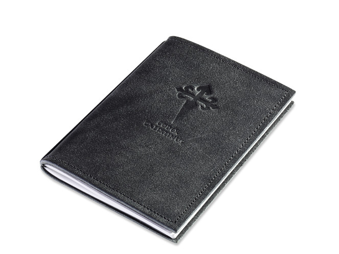 A6 1er leather nature black Pilgrim´s diary, 1 inlay (L40)