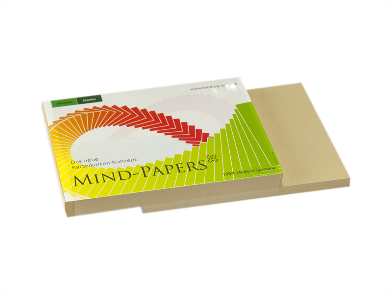 DIN A7 Mind-Papers Nachfüllpack, 100 Karteikarten, Farbe: sandbraun