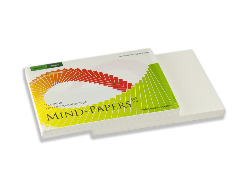 DIN A7 Mind-Papers Nachfüllpack, 100 Karteikarten, Farbe: weiß