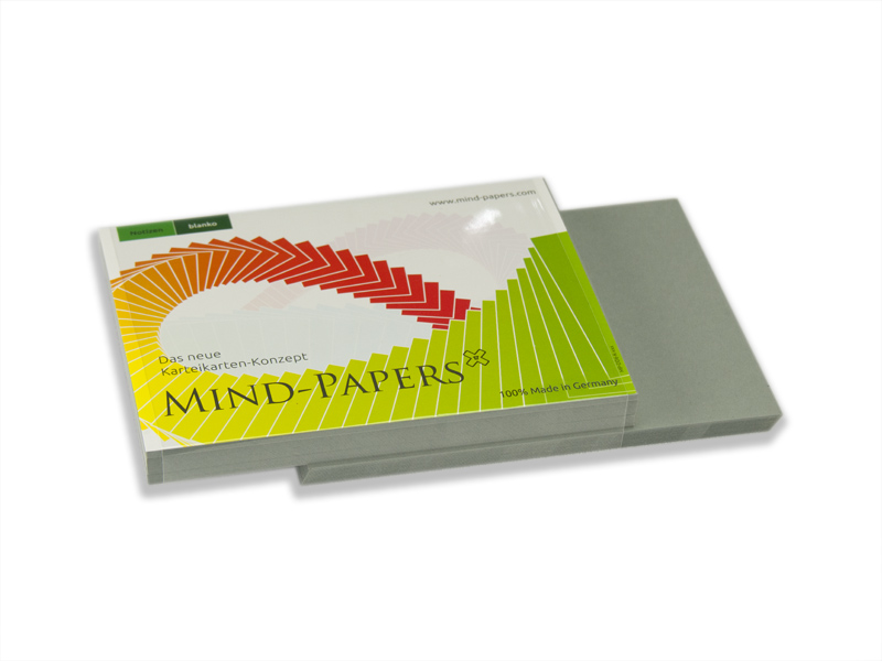 DIN A8 Mind-Papers Nachfüllpack, 100 Karteikarten, Farbe: schiefer