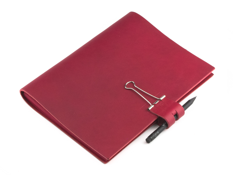 A5 Mind-Papers leather nature, red (L20)