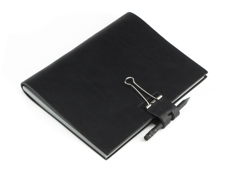 A5 Mind-Papers leather nature, black (L40)