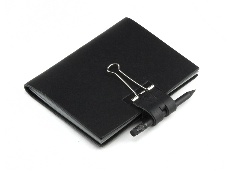 A6 Mind-Papers leather nature, black (L40)