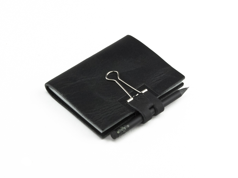 A7 Mind-Papers leather nature, black (L40)