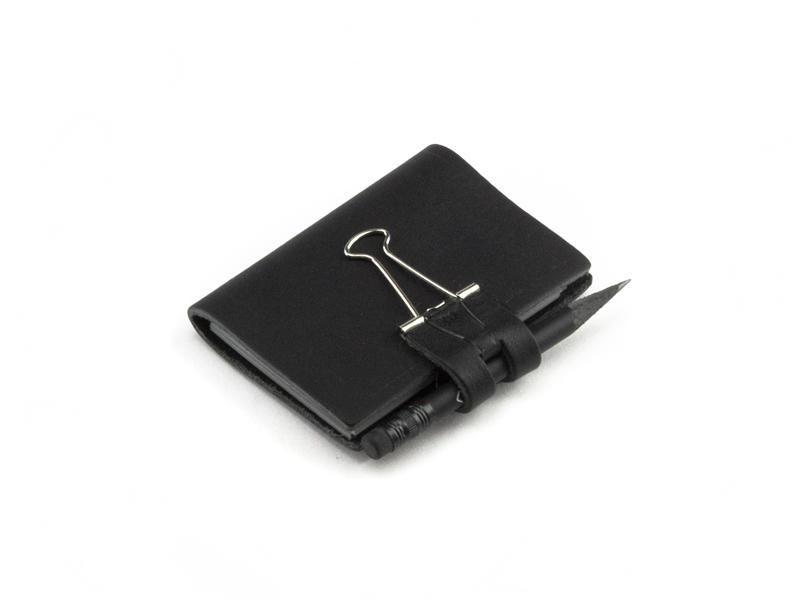 A8 Mind-Papers leather nature, black (L40)