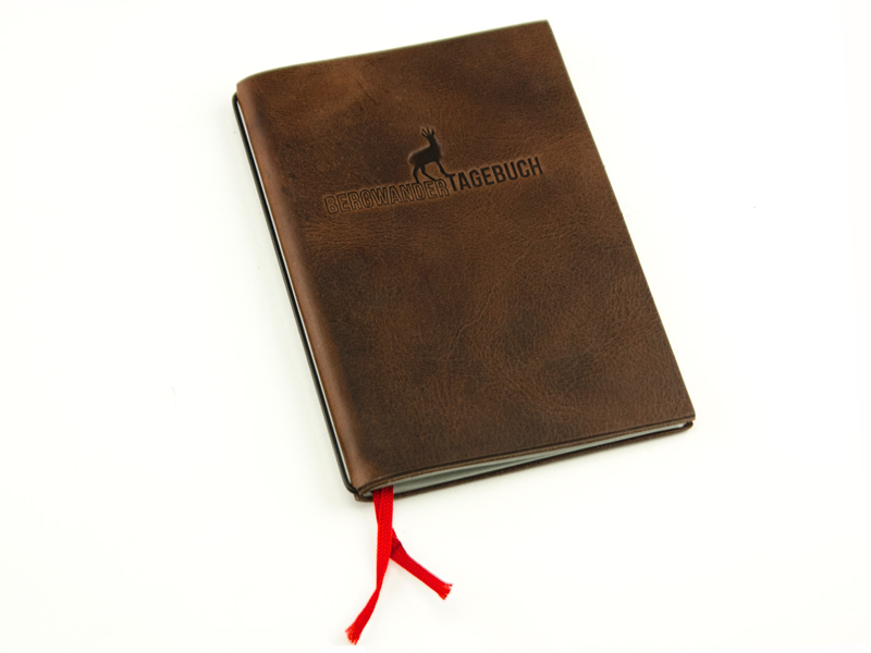 A6 "Mountain hiking diary" Leather dark-brown (only in german!)