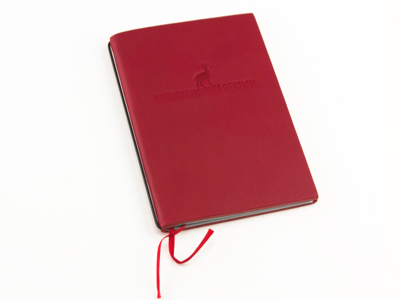 A6 "Mountain hiking diary" Leather red (only in german!)