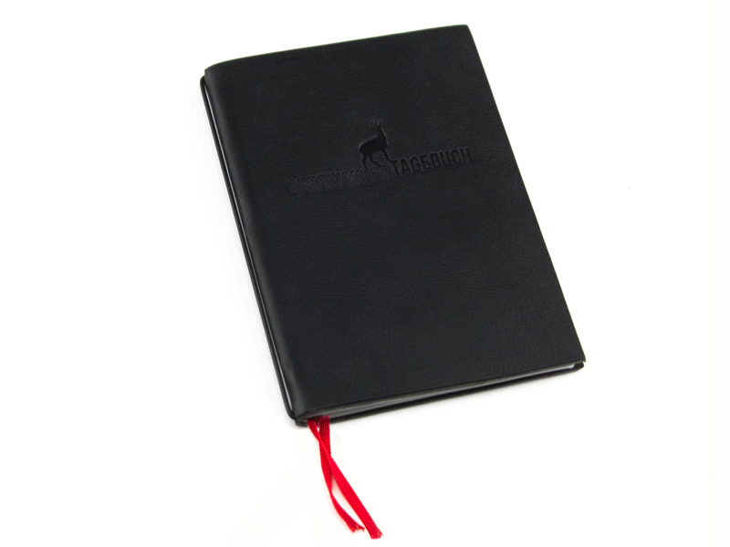 A6 "Mountain hiking diary" Leather black (only in german!)