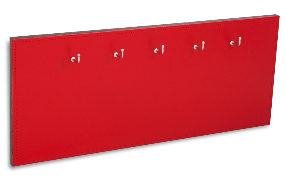 X17 Key hooks 5 Leather red with stitching