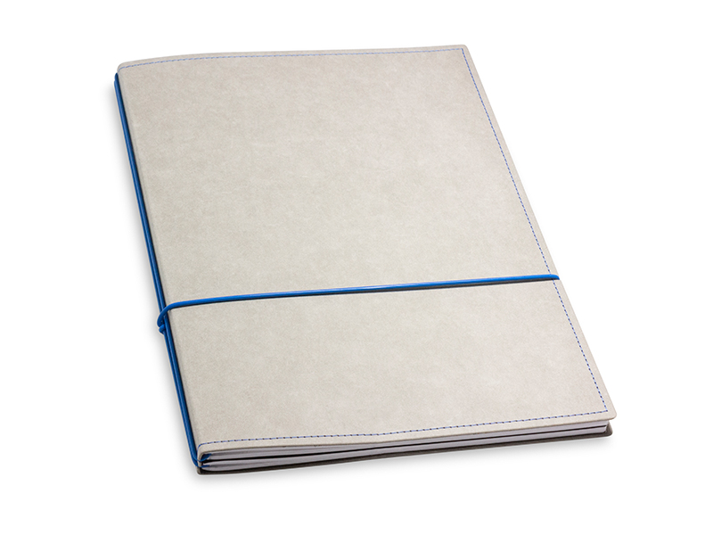 A4+ 2er Notebook Texon, stone / blue (L200)