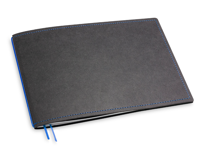 A5+ Landscape 1er notebook Texon black / blue, 1 inlay (L210)