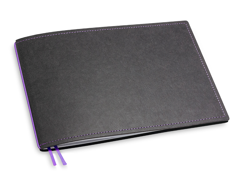 A5+ Panorama 1er Texon noir / violet avec 1 carnet de notes (L210)