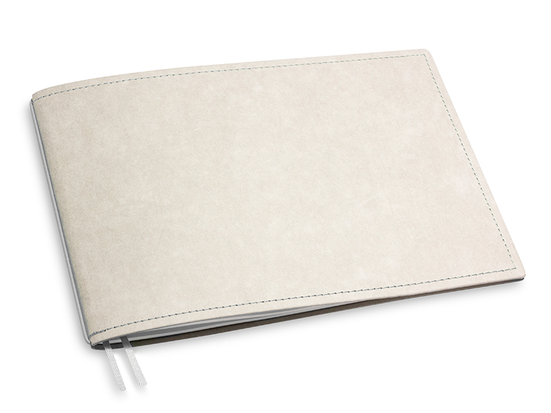 A5+ Landscape 1er notebook Texon stone / grey, 1 inlay (L200)