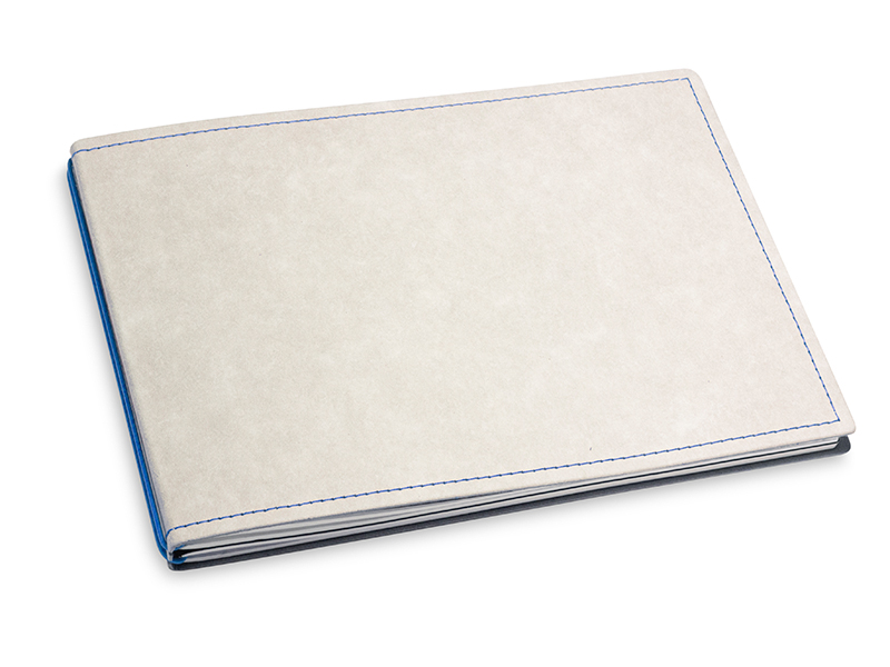 A5+ Landscape 2er notebook Texon stone / blue, 2 inlays (L200)