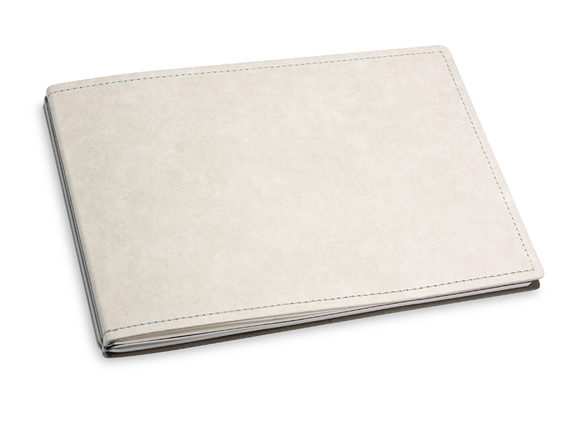 A5+ Landscape 2er notebook Texon stone / grey, 2 inlays (L200)