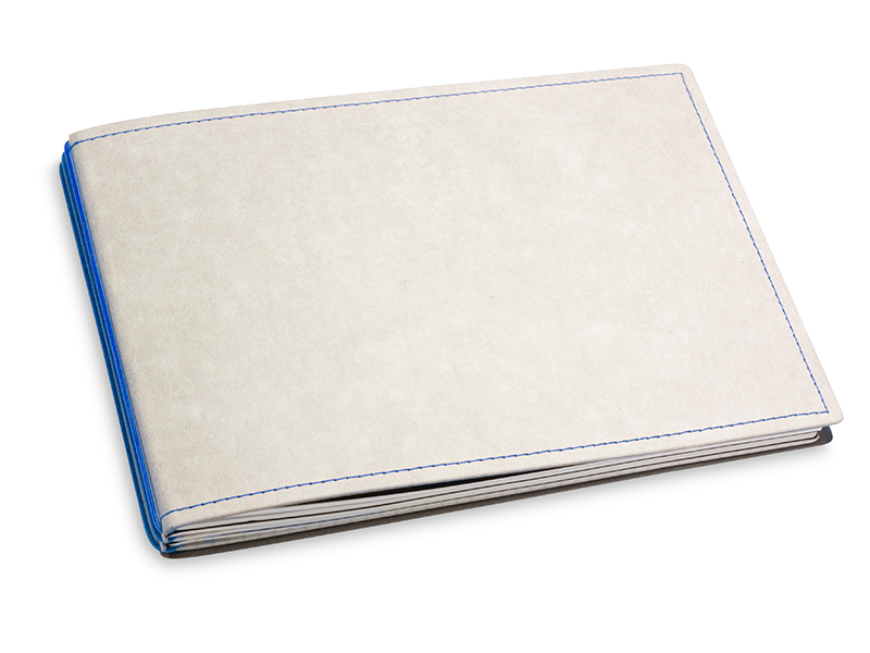 A5+ Landscape 3er notebook Texon stone / blue, 3 inlays (L200)