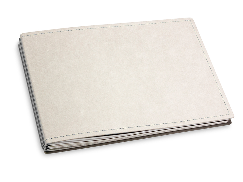 A5+ Landscape 3er notebook Texon stone / grey, 3 inlays (L200)