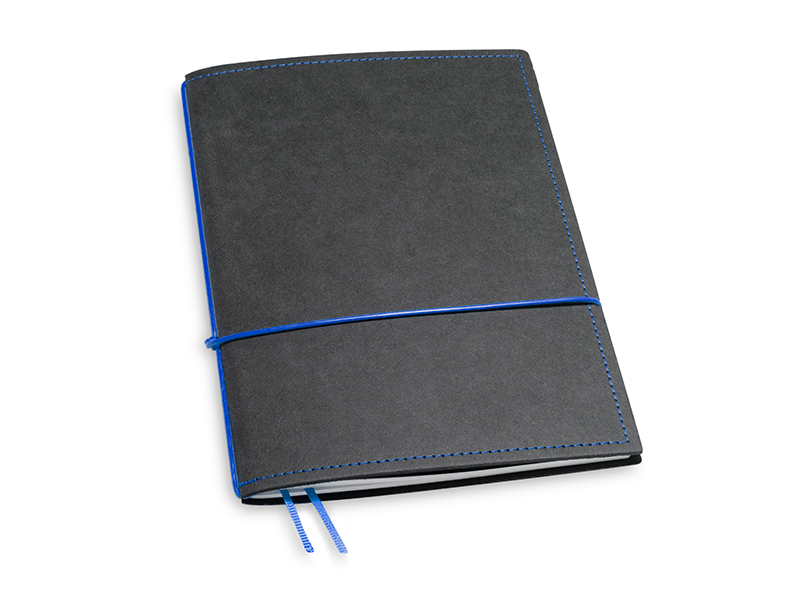 A5 1er notebook texon black / blue, 1 inlay (L210)