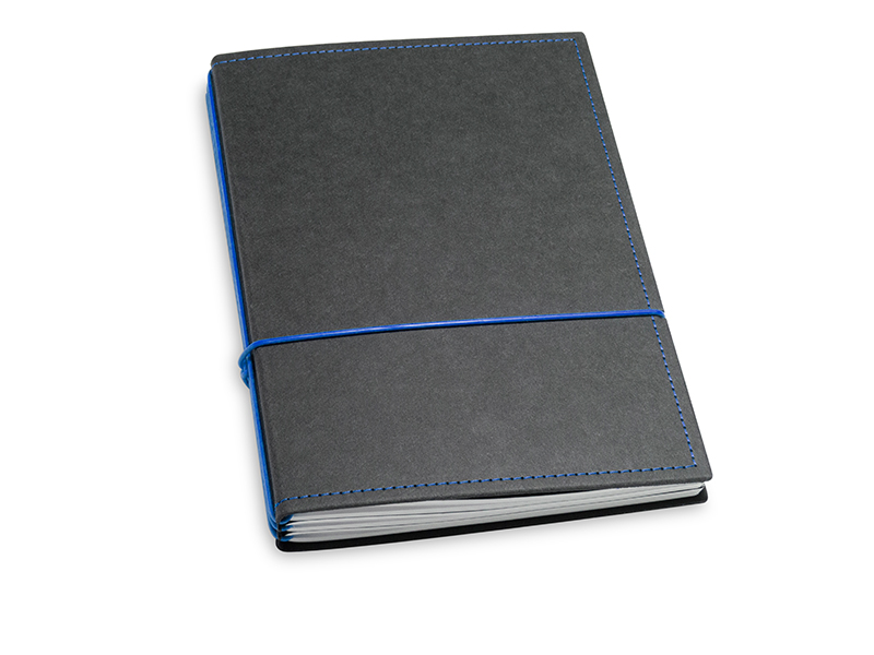A5 3er notebook texon black / blue, 3 inlays (L210)