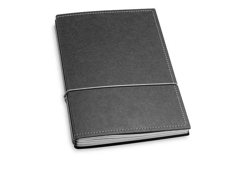 A5 3er notebook texon black / grey, 3 inlays (L210)