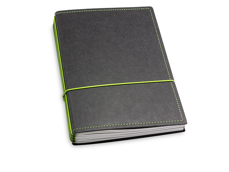 A5 4er notebook Texon with weekly calendar 2024, black/green (L210)