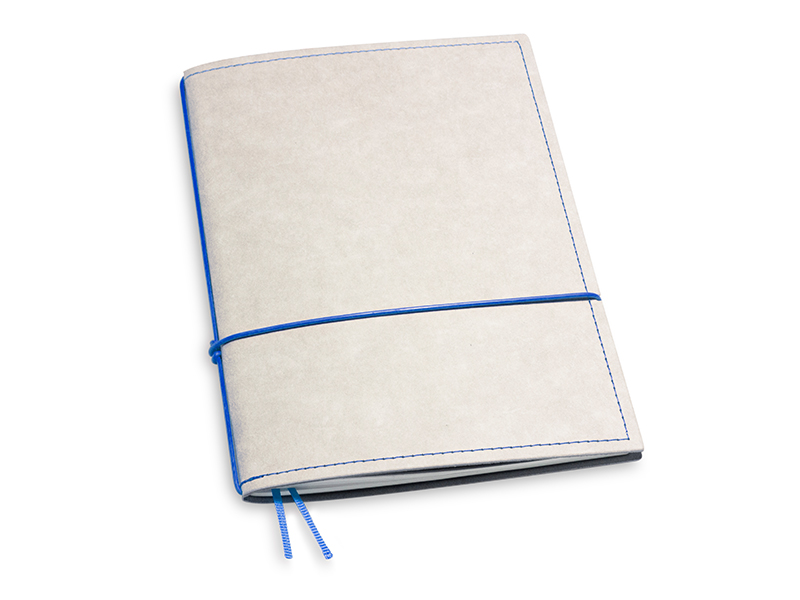 A5 1er notebook texon stone / blue, 1 inlay (L200)