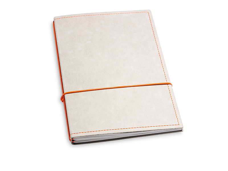A5 2er notebook texon stone / orange, 2 inlays (L200)