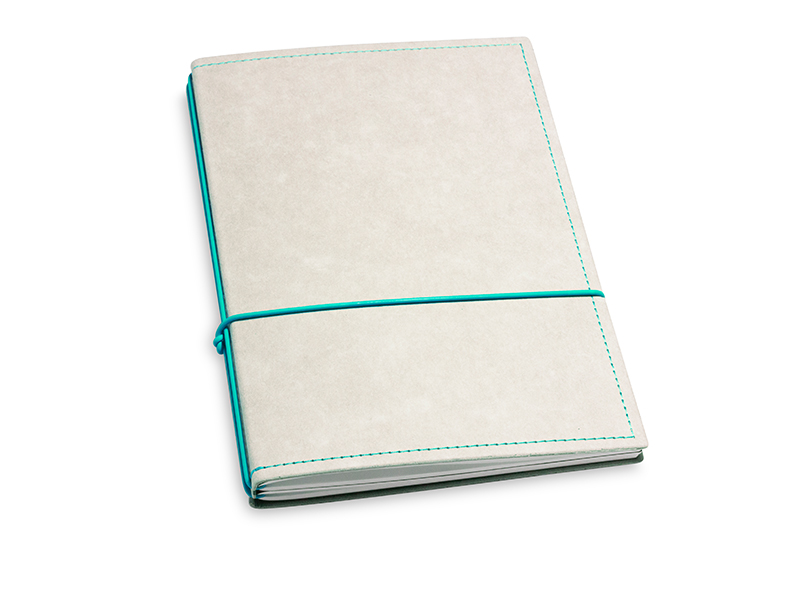 A5 2er notebook texon stone / turquoise, 2 inlays (L200)
