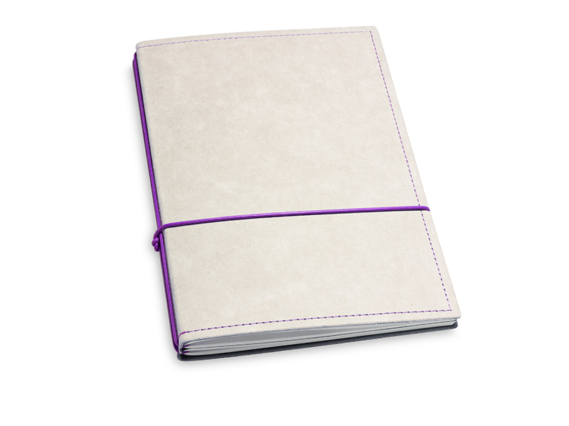 A5 2er notebook texon stone / purple, 2 inlays (L200)