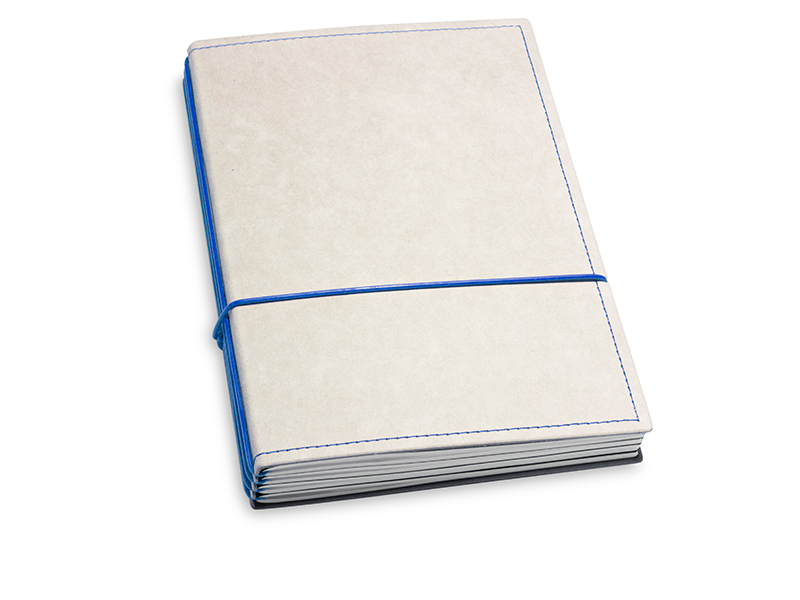 A5 4er notebook texon stone / blue, 4 inlays (L200)