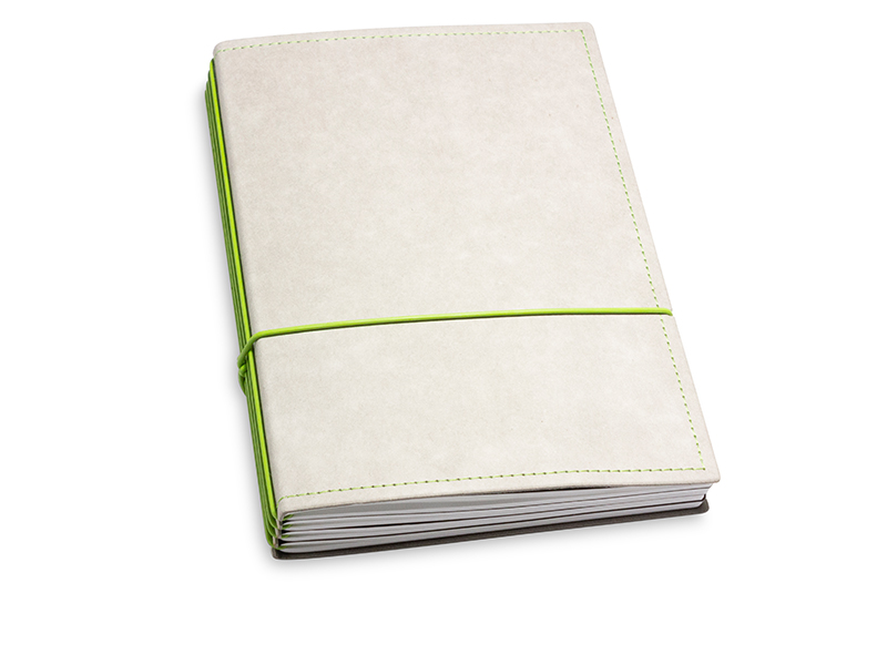 A5 4er notebook Texon with weekly calendar 2024, stone/green (L200)