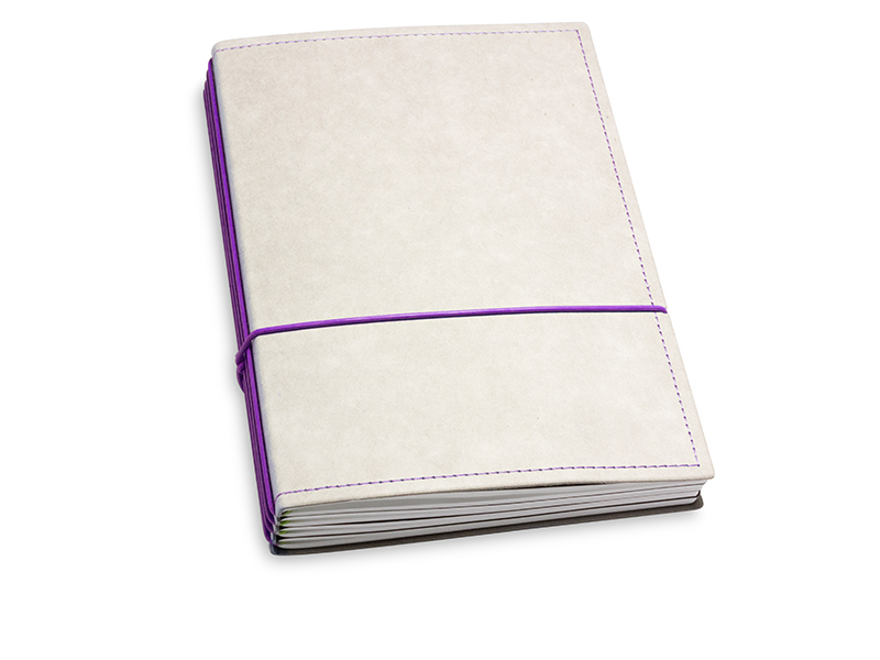 A5 4er notebook texon stone / purple, 4 inlays (L200)