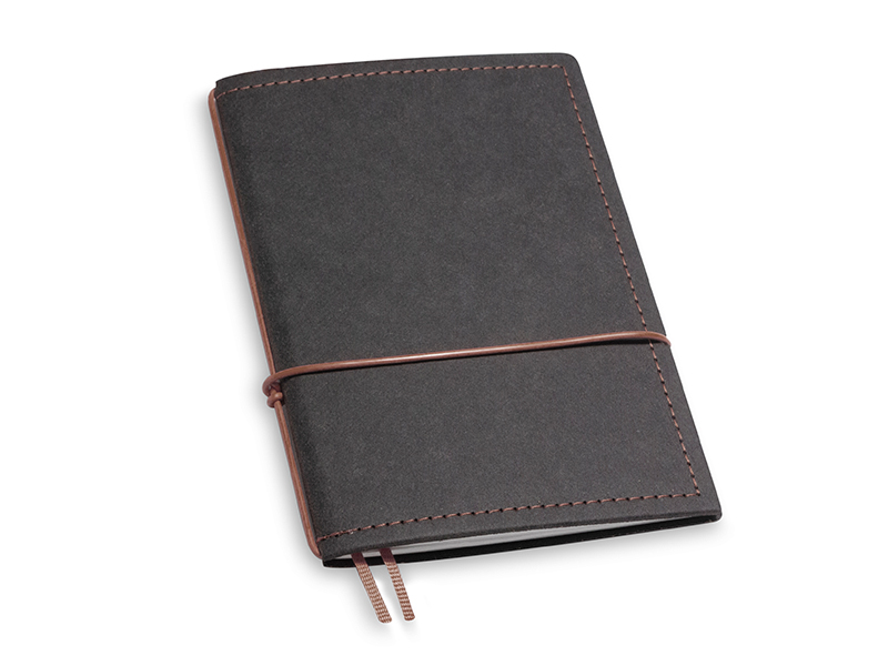 A6 1er notebook Texon black / brown, 1 inlay (L210)