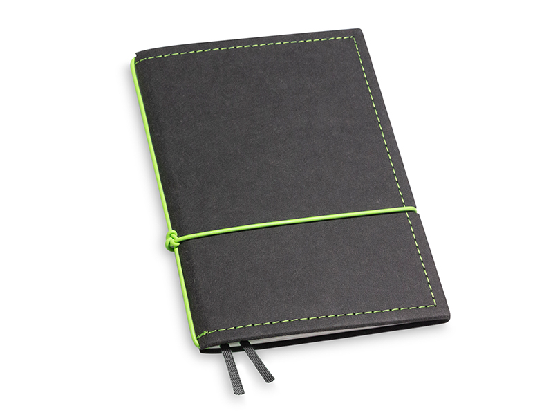 A6 1er notebook Texon black / green, 1 inlay (L210)