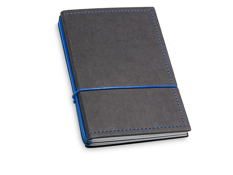 A6 3er notebook texon with weekly calendar 2024, black/blue (L210)