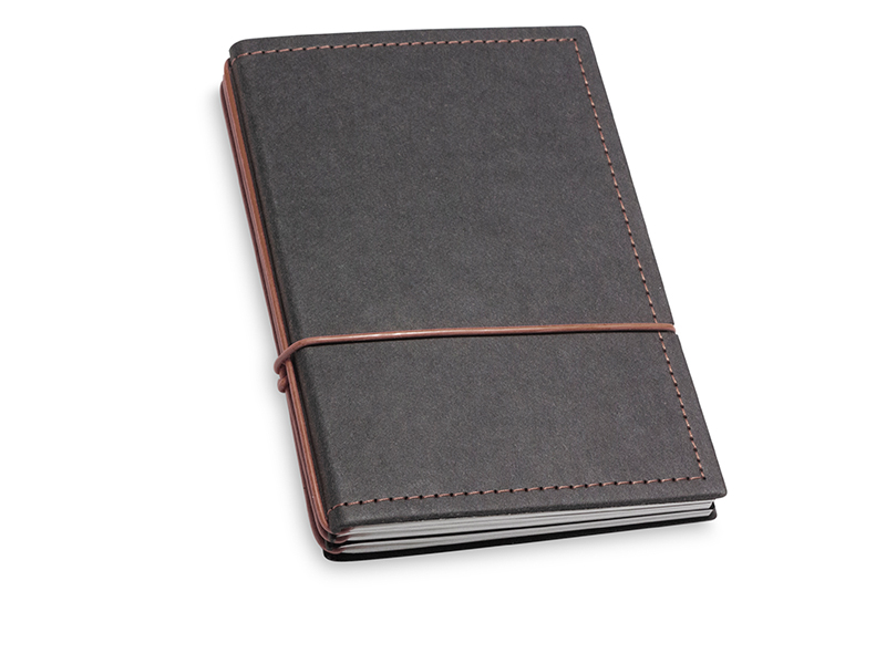 A6 3er notebook texon with weekly calendar 2024, black/brown (L210)