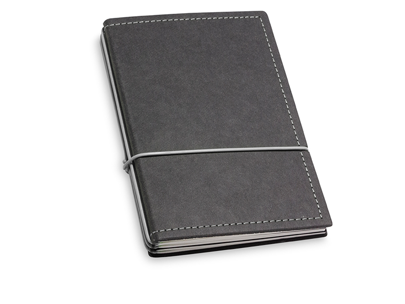 A6 3er notebook Texon black / grey, 3 inlays (L210)