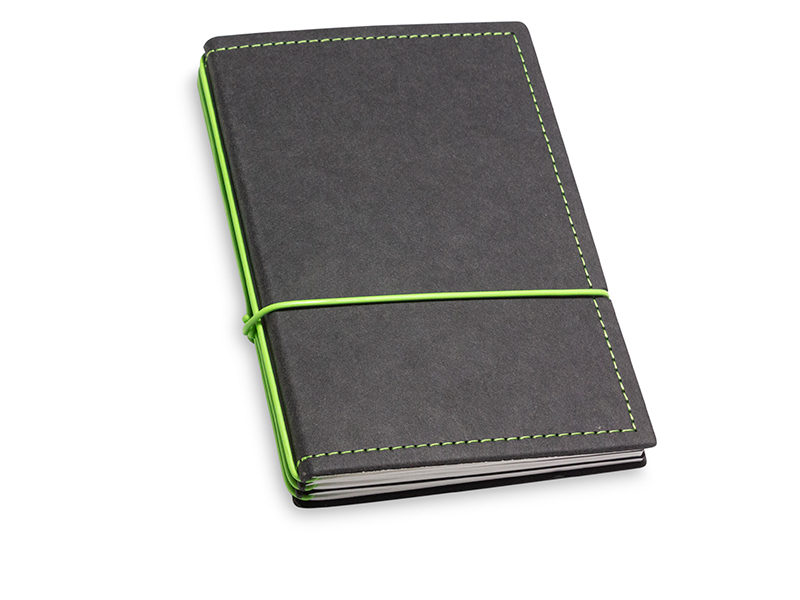 A6 3er notebook Texon black / green, 3 inlays (L210)