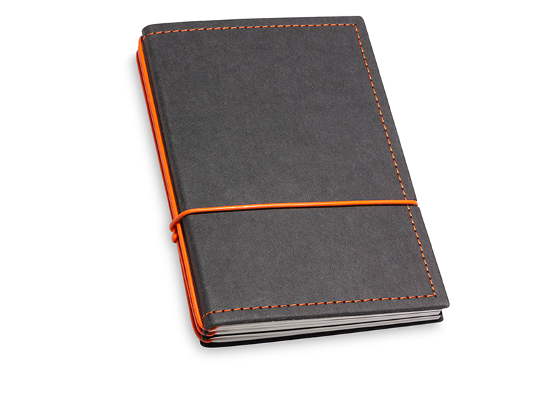 A6 3er Notizbuch Texon schwarz / orange mit Notizenmix