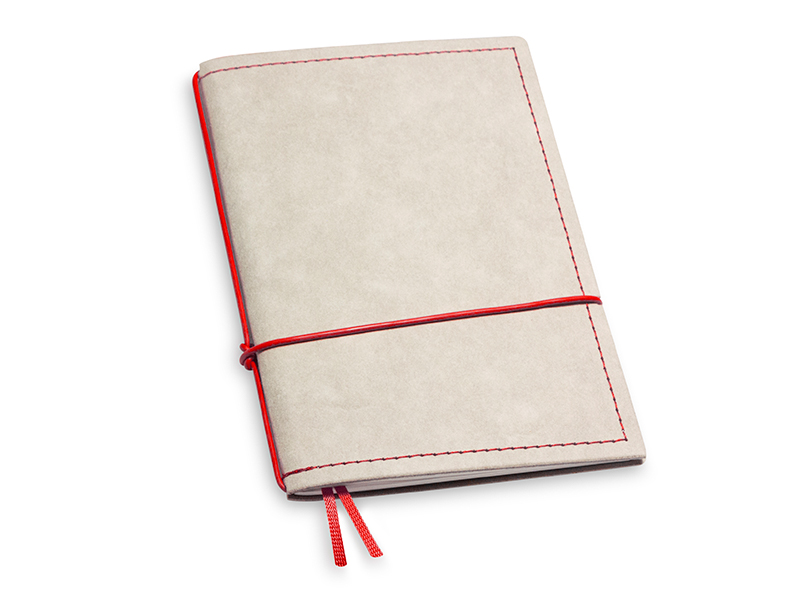 A6 1er notebook Texon stone / red, 1 inlay (L200)